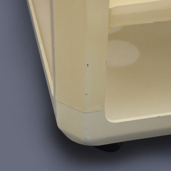Image 1 of Vintage white bar trolley by Alberto Rosselli for Kartell, 1970s