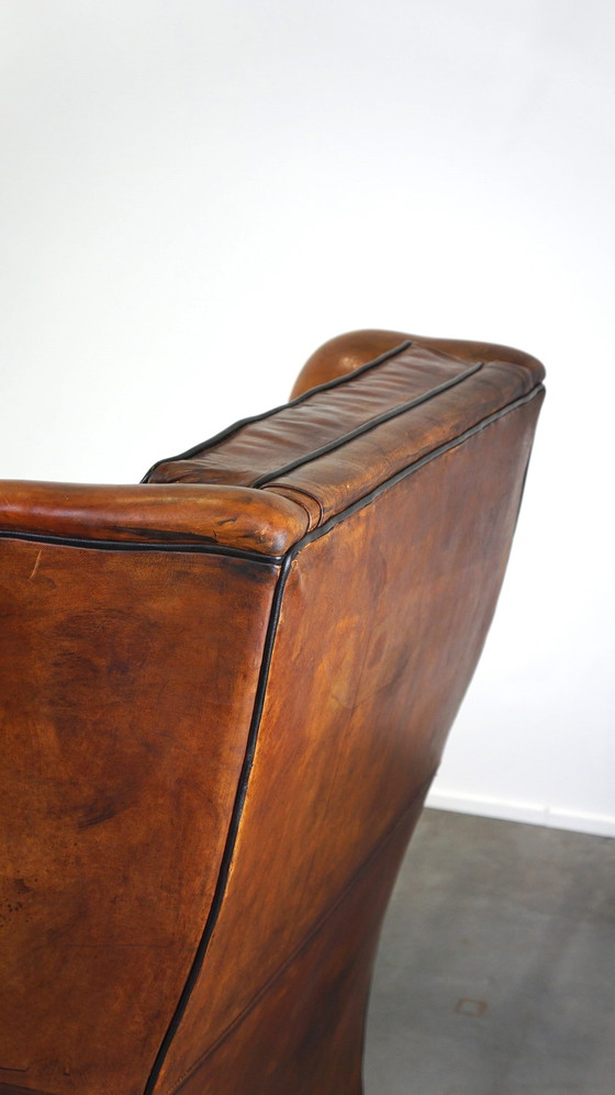 Image 1 of Large sheep leather ear armchair