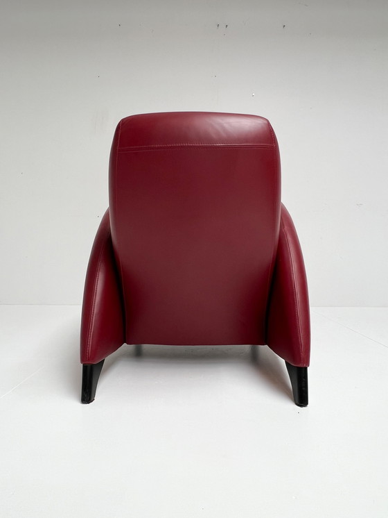 Image 1 of Organic shaped leather armchair, 1990's