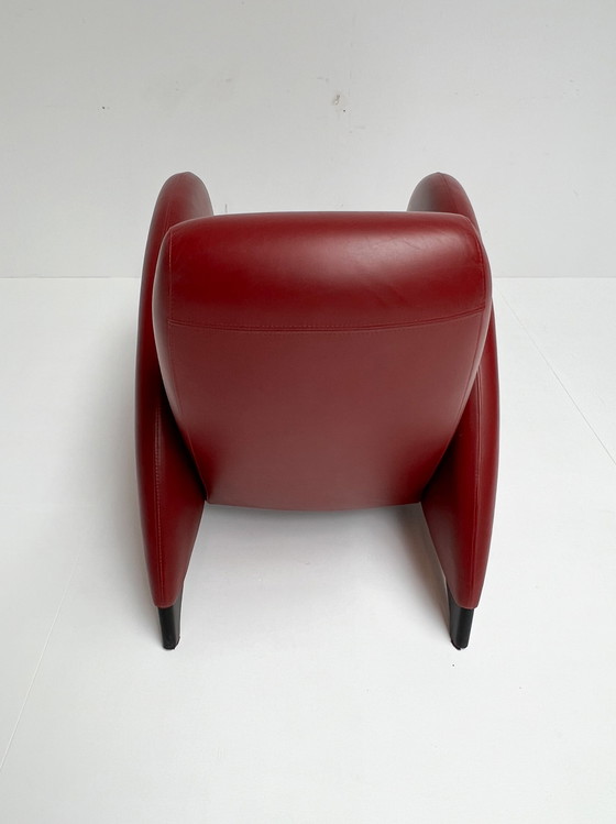 Image 1 of Organic shaped leather armchair, 1990's