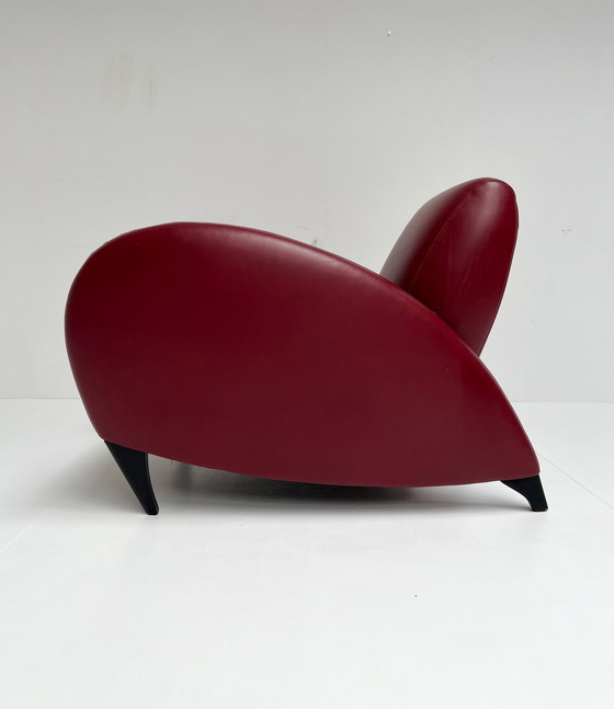 Image 1 of Organic shaped leather armchair, 1990's