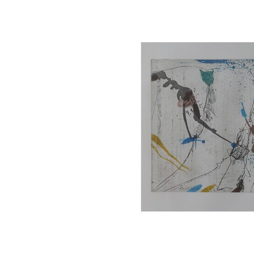 Vintage color etching by Armin Sandig, 1987