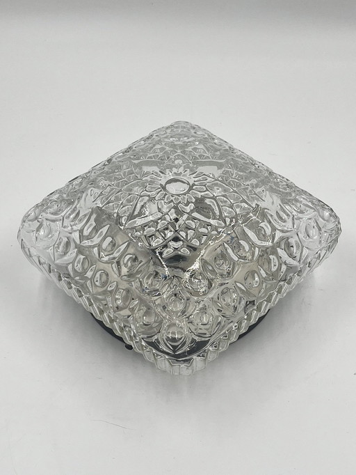 Square Relief Molded Glass Ceiling Light