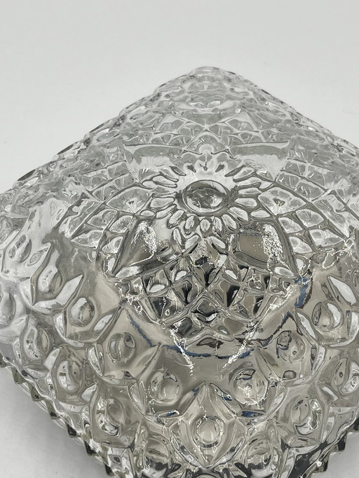 Square Relief Molded Glass Ceiling Light