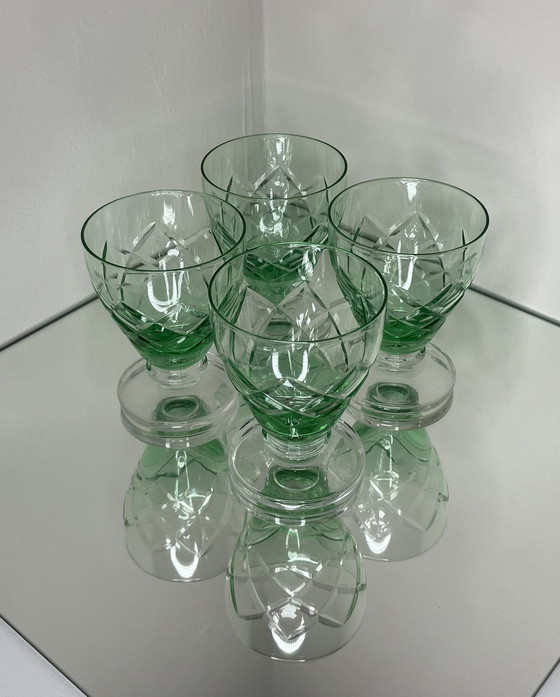 Image 1 of Bellissimi bicchieri di cristallo verde