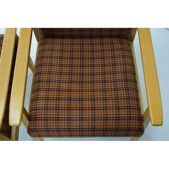 Image 1 of Coppia di poltrone "ton" vintage in legno e tessuto, Cecoslovacchia 1975