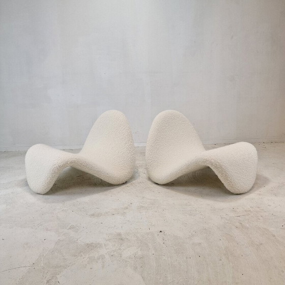 Image 1 of Pair of vintage Tongue wool chairs by Pierre Paulin for Artifort, France 1960