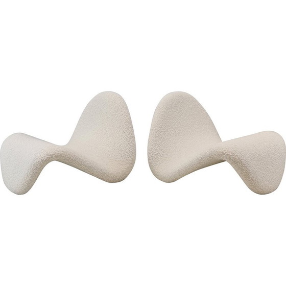 Image 1 of Pair of vintage Tongue wool chairs by Pierre Paulin for Artifort, France 1960