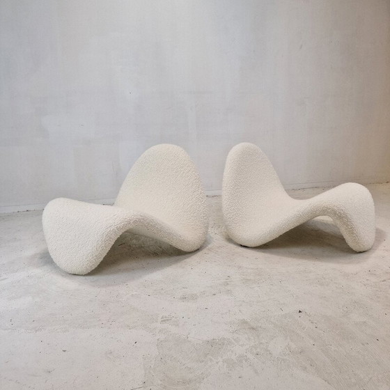 Image 1 of Pair of vintage Tongue wool chairs by Pierre Paulin for Artifort, France 1960