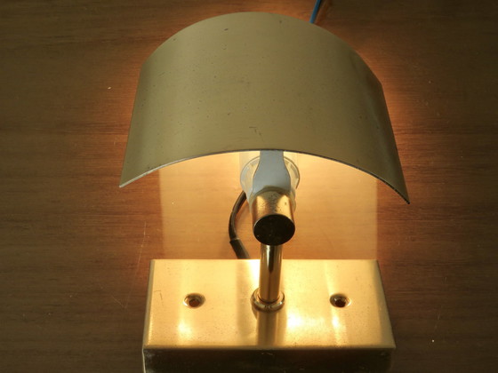 Image 1 of Coppia di lampade da parete a fascia in metallo dorato, Francia, 1970