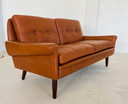 Vintage Danish Retro Svend Skipper 2 Person Sofa In Cognac Leather 1970S