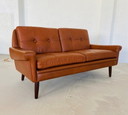 Vintage Danish Retro Svend Skipper 2 Person Sofa In Cognac Leather 1970S