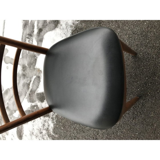 Image 1 of Set di 4 sedie vintage con barre in legno e skai anni '60