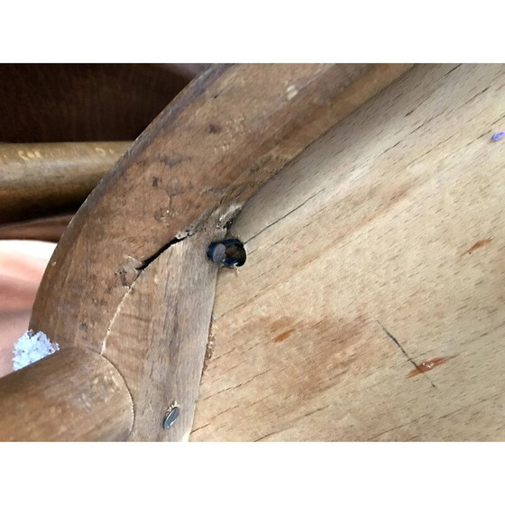 Image 1 of Set di 4 sedie vintage con barre in legno e skai anni '60