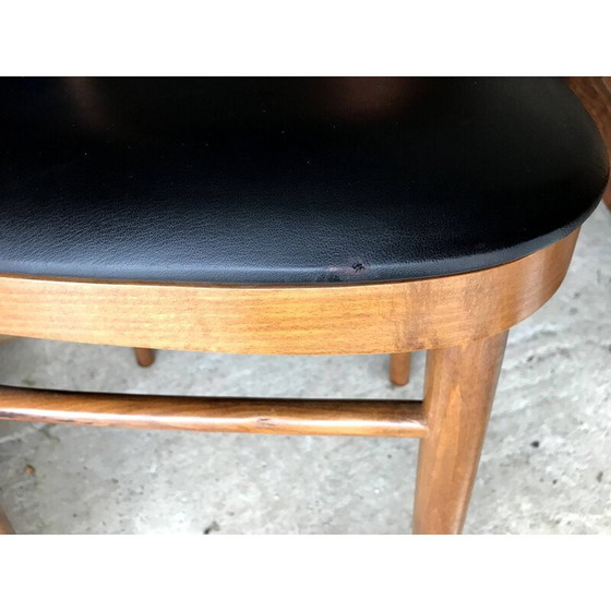 Image 1 of Set di 4 sedie vintage con barre in legno e skai anni '60