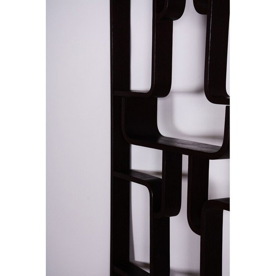Image 1 of Vintage dark brown oak railing by Ludvik Volak for Drevopodnik Holesov, Czechoslovakia 1960