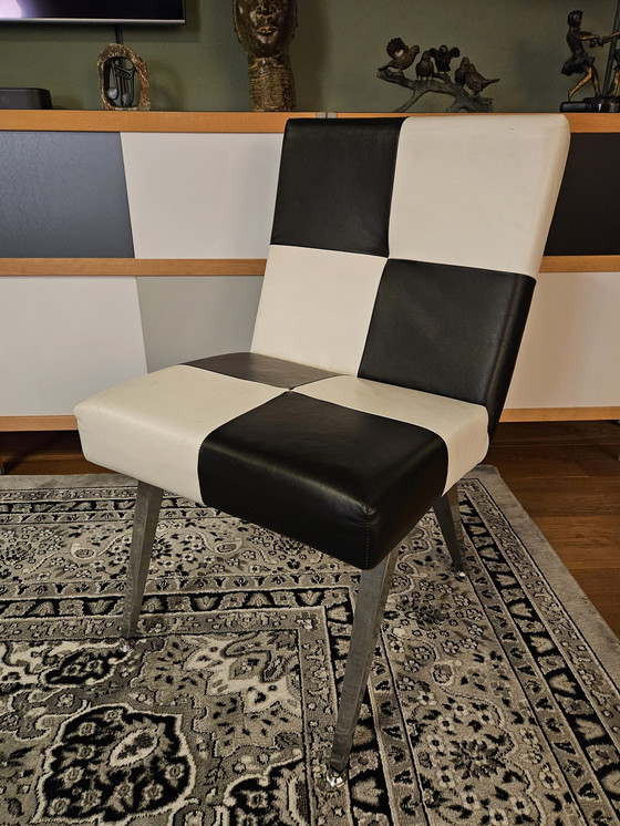 Image 1 of Hilberts Black White Chair Leather