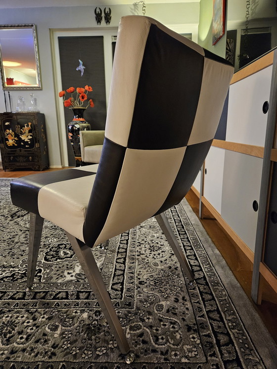 Image 1 of Hilberts Black White Chair Leather