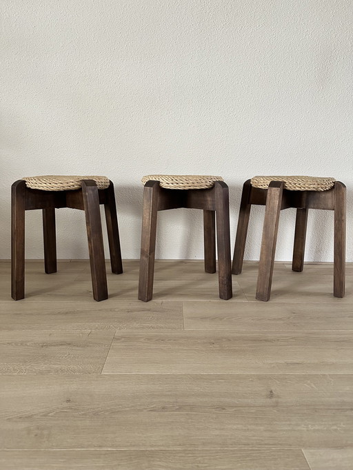 Vintage Mid - Century Scandinavian Stools