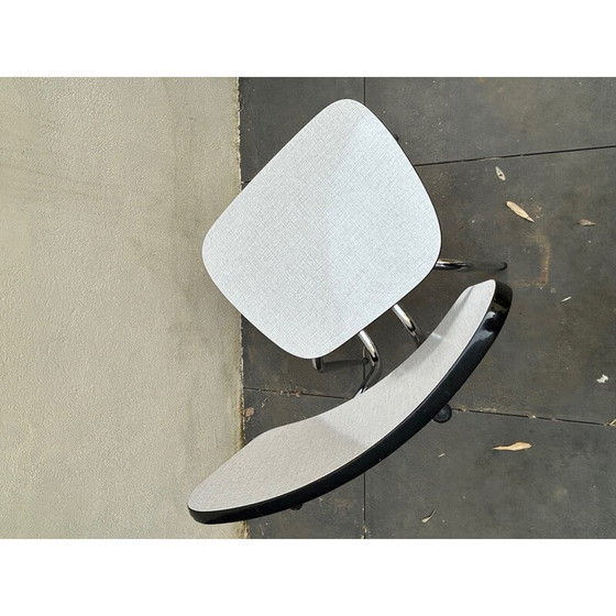 Image 1 of Set of 6 vintage chairs in formica and silver metal, 1960