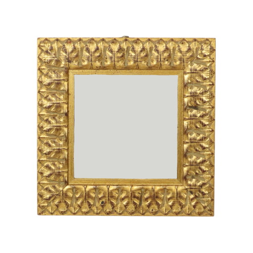 Small Square Gold Mirror