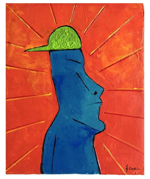 Acrylic on Moai frame Format 27X19Cm