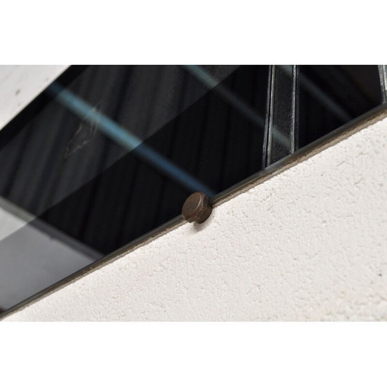 Image 1 of Specchio rettangolare in vetro nero vintage di Jacques Hitier per Marly Frères, 1950