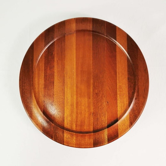 Image 1 of Vintage round teak platter, Norway 1970s