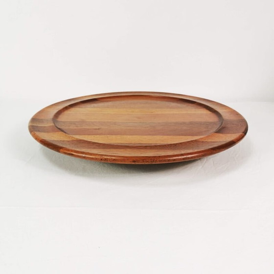 Image 1 of Vintage round teak platter, Norway 1970s