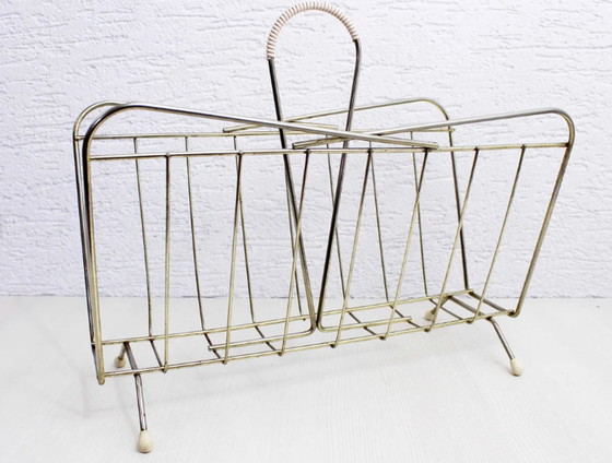 Image 1 of Porte-revues vintage avec poignée en scoubidou