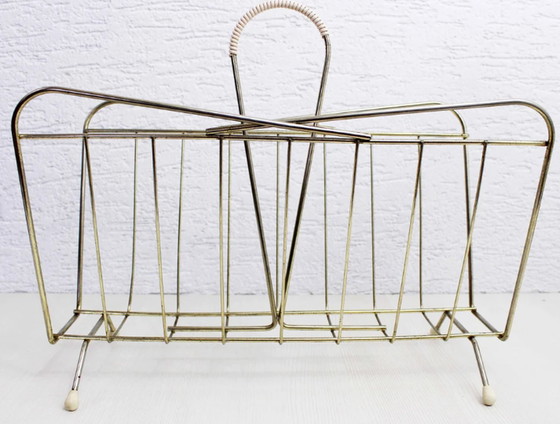 Image 1 of Vintage magazine rack with scoubidou handle