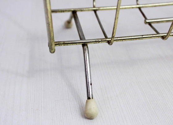 Image 1 of Vintage magazine rack with scoubidou handle