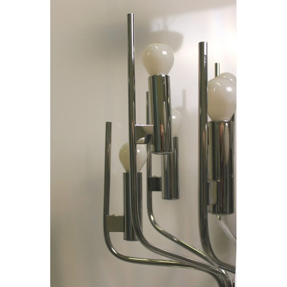 Image 1 of Lampadario cromato vintage di Gaetano Sciolari, anni '70