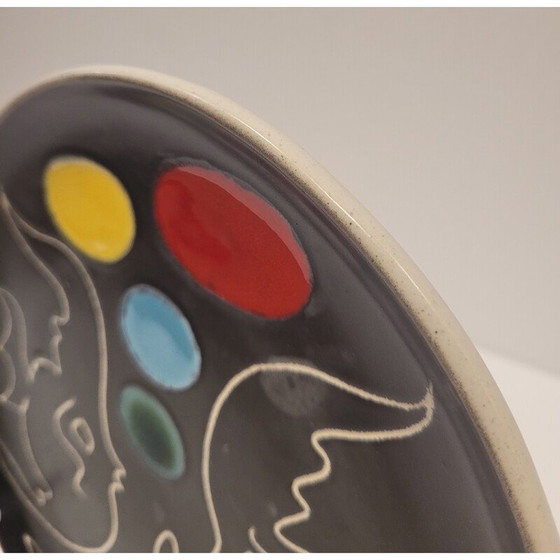 Image 1 of Pair of vintage plates by Atelier Cerenne for Céramique Vallauris, France 1950