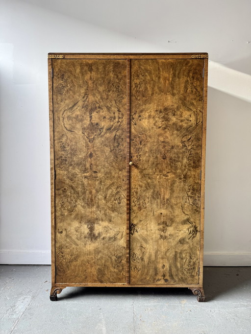 Art Deco Single Wardrobe With Cubby Holes