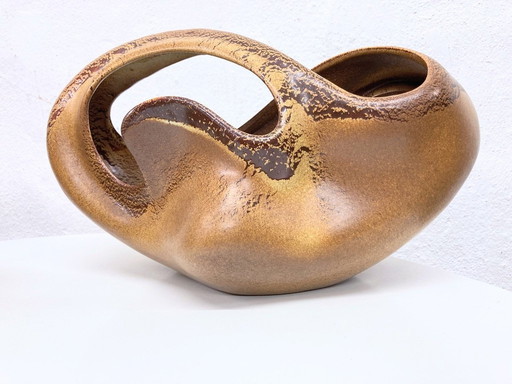 Cuenco de cerámica italiano de Bertoncello, años 60, diseño de Roberto Rigon, forma orgánica