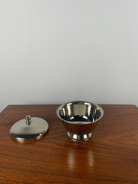 Image 1 of Set Of 4 Vintage Coffee Cups + Sugar Bowl