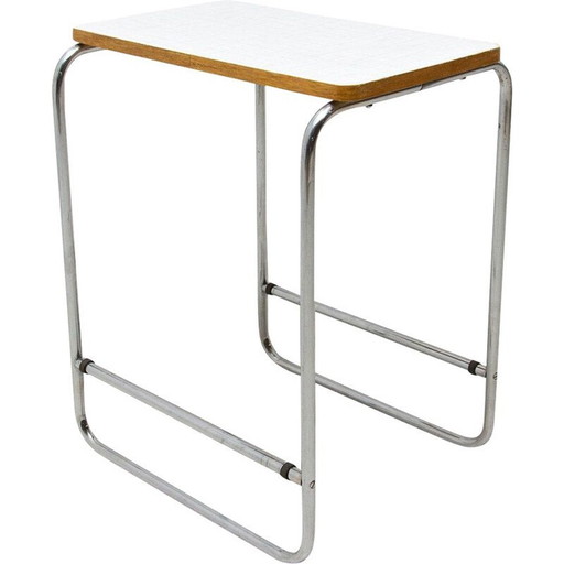 Vintage Bauhaus chromed side table, Czechoslovakia 1930s