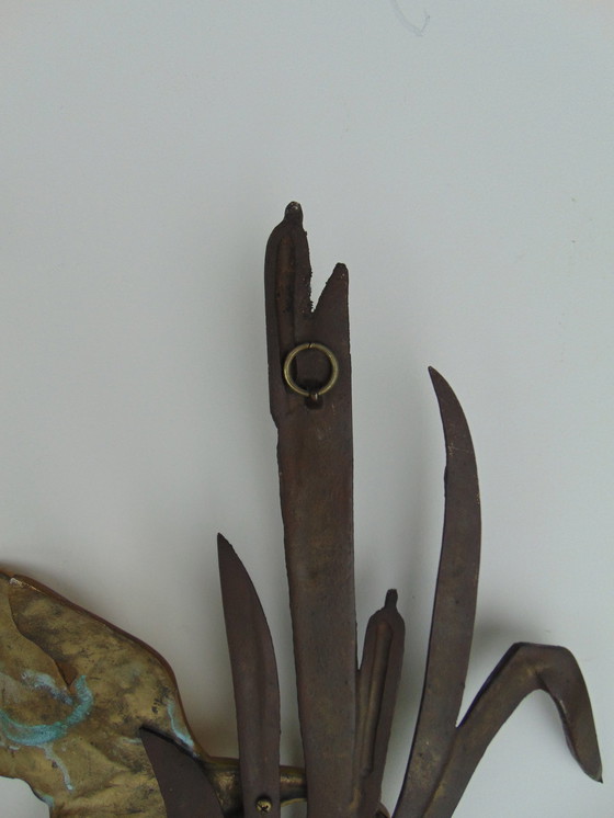 Image 1 of Brass Sculpture Flying Ducks In The Reed