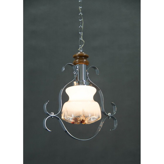 Image 1 of Vintage Murano glass pendant lamp, Italy 1980s