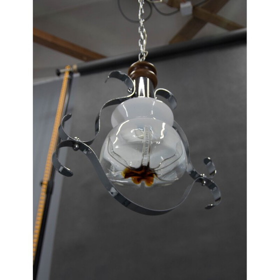 Image 1 of Vintage Murano glass pendant lamp, Italy 1980s