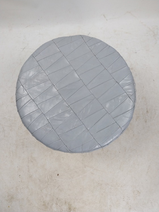 Image 1 of 1 X 1970'S Patchwork Pouf Gray