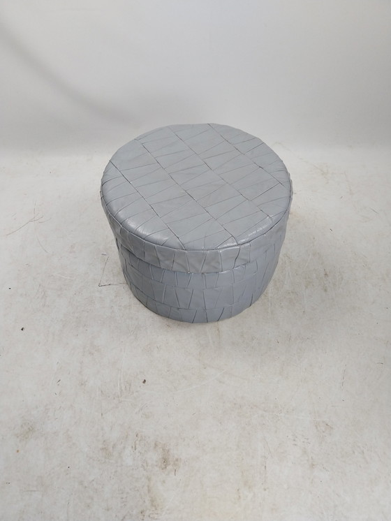 Image 1 of 1 X 1970'S Patchwork Pouf Gray