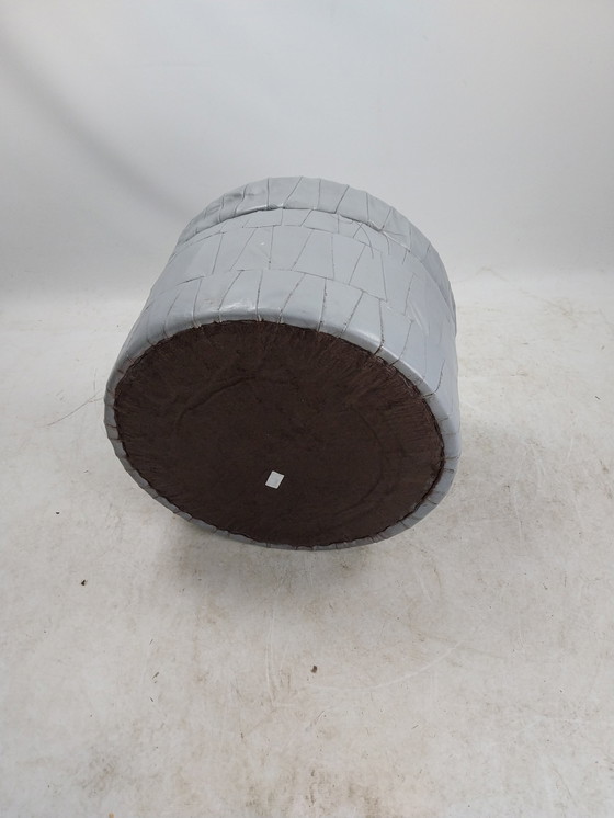 Image 1 of 1 X 1970'S Patchwork Pouf Gray