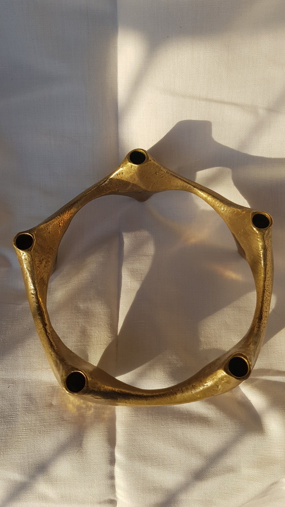 Image 1 of Brutalist Bronze Candlestick 60Er Germany For 5 candles 2,2Kg