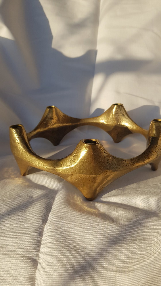 Image 1 of Brutalist Bronze Candlestick 60Er Germany For 5 candles 2,2Kg