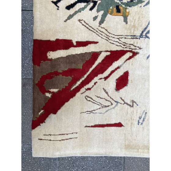 Image 1 of Tappeto vintage ispirato a Jean-Michel Basquiat, 2015