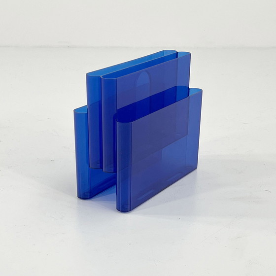 Image 1 of   Lucite Blue Magazine Rack By Giotto Stoppino For Kartell, 1970S