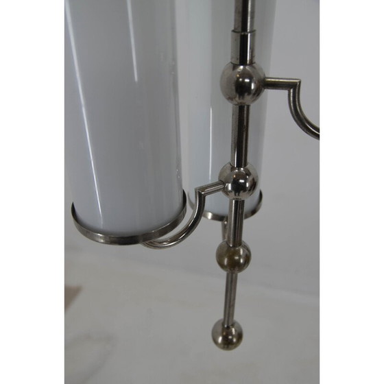 Image 1 of Lampadario tubolare vintage a 3 fiamme, 1930