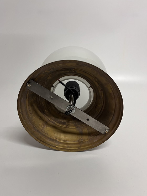 Image 1 of Lampada da soffitto vintage Philips in vetro opalino bianco grande a sfera